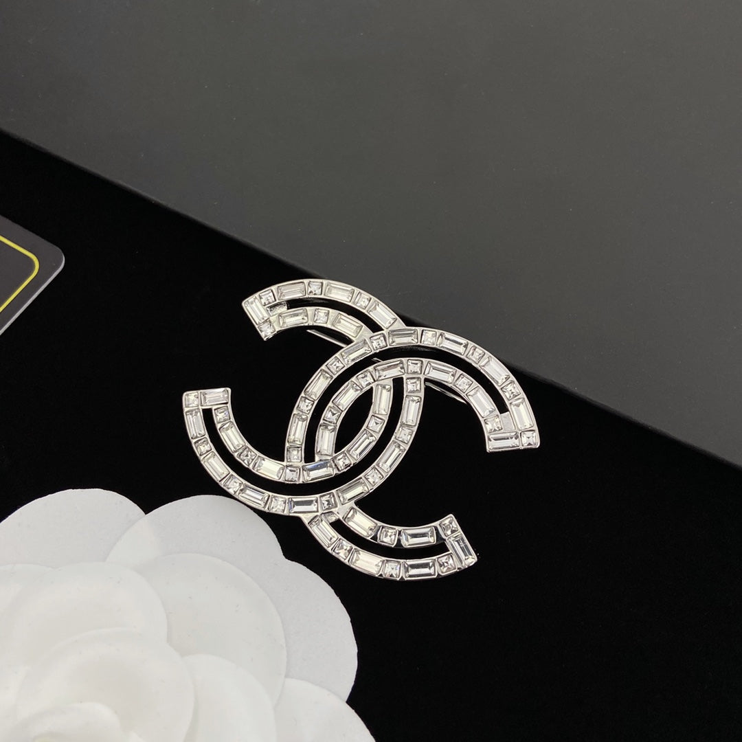 Broche de diamante de cristal brillante
