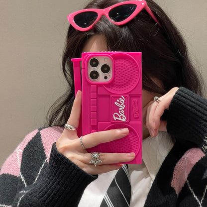 Funda de silicona para radio Y2K rosa