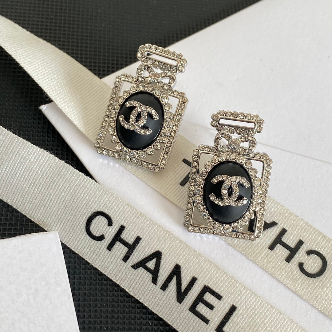 Pendientes Premium de Botella de Perfume con Diamantes