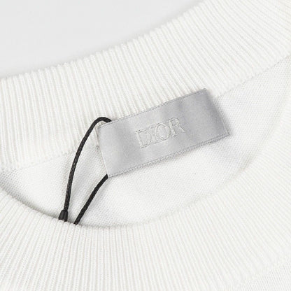 T-shirt à manches courtes en laine jacquard classique 0528