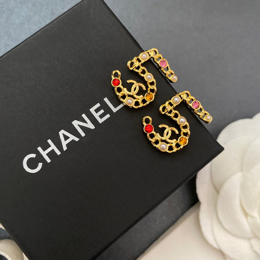 Boucles d'oreilles clous Lucky 5 Diamant et Perle