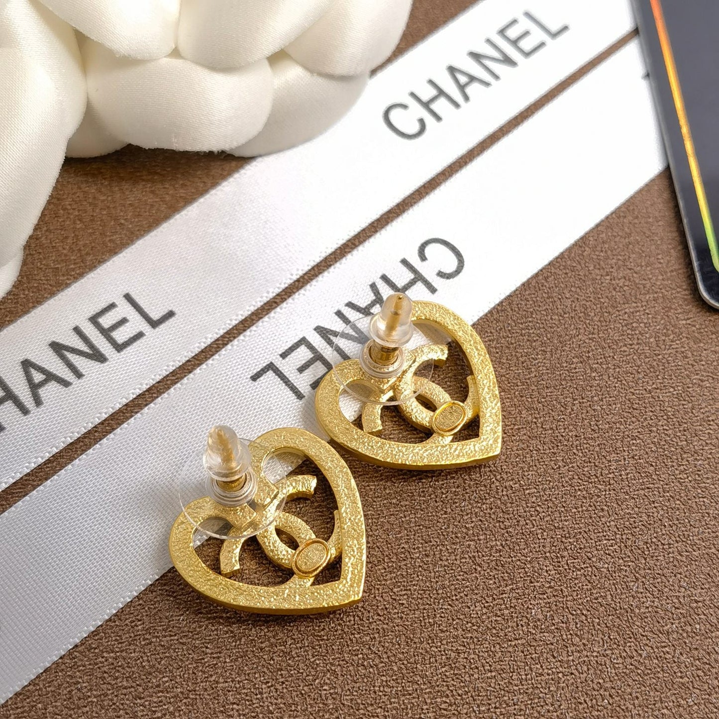 Pendientes de Diamantes Corazón Hueco