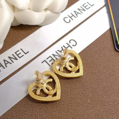 Pendientes de Diamantes Corazón Hueco