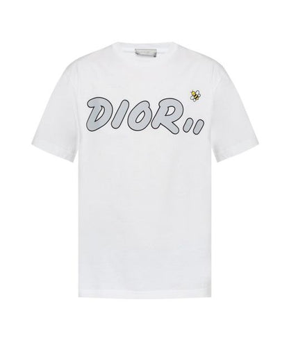 Camiseta estampada negra X rosa