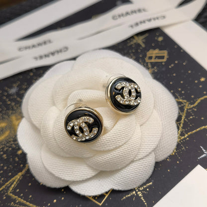 Pendientes de botón redondos elegantes de 3 colores