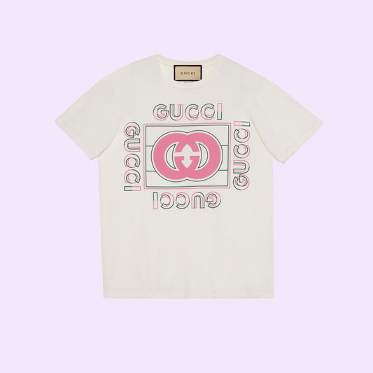 T-SHIRT imprimé vintage rose