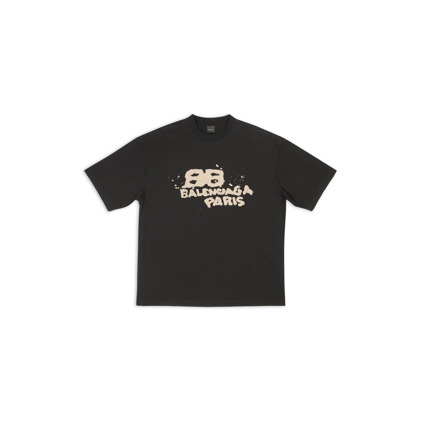 CAMISETA DIBUJADA A MANO CORTE MEDIANO EN NEGRO (preferiblemente para verano)