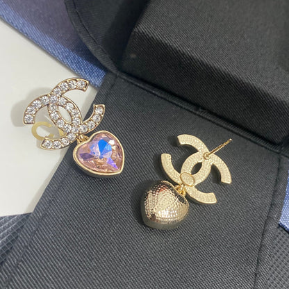 Boucles d'oreilles cœur laser étincelantes en zircon