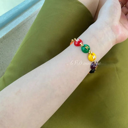 Bracelet perles arc-en-ciel tempérament