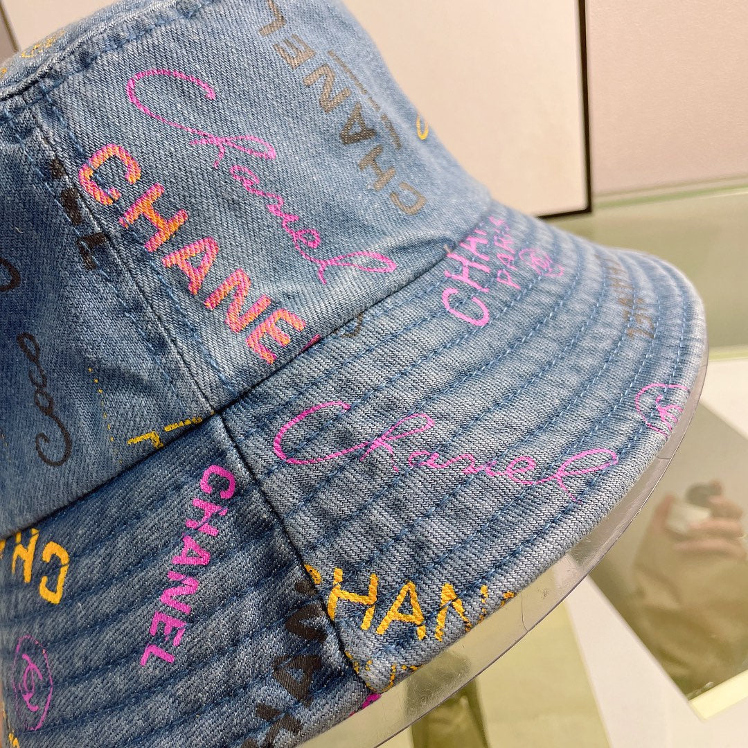 Sombrero tipo pescador con estampado de letras a la moda