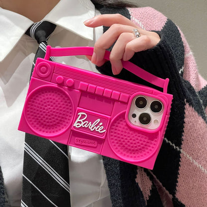 Funda de silicona para radio Y2K rosa