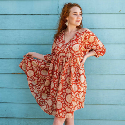 Robe Courte Hawa - Tournesol Rouille
