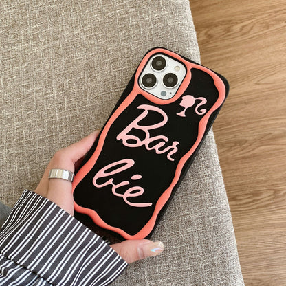 Coque en Silicone Lettres Roses Dessin Animé