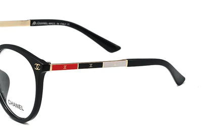 Lunettes à monture métallique ovale à rayures 5 couleurs
