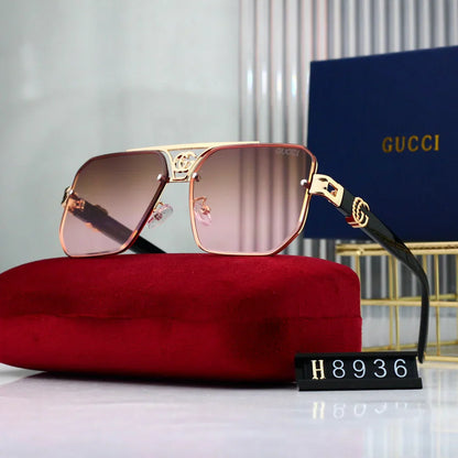 Gafas de sol poligonales con logo metálico de moda 8936