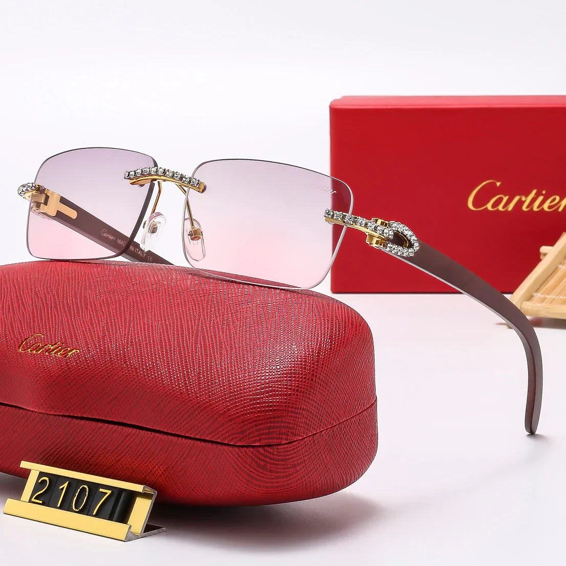 Gafas de sol sin montura Diamond de 6 colores 2107