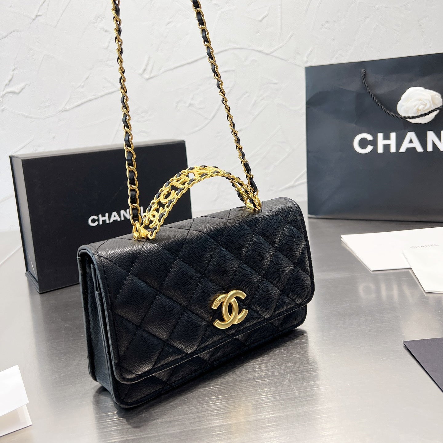 Bolso de Cadena de Cuero Fashion Square