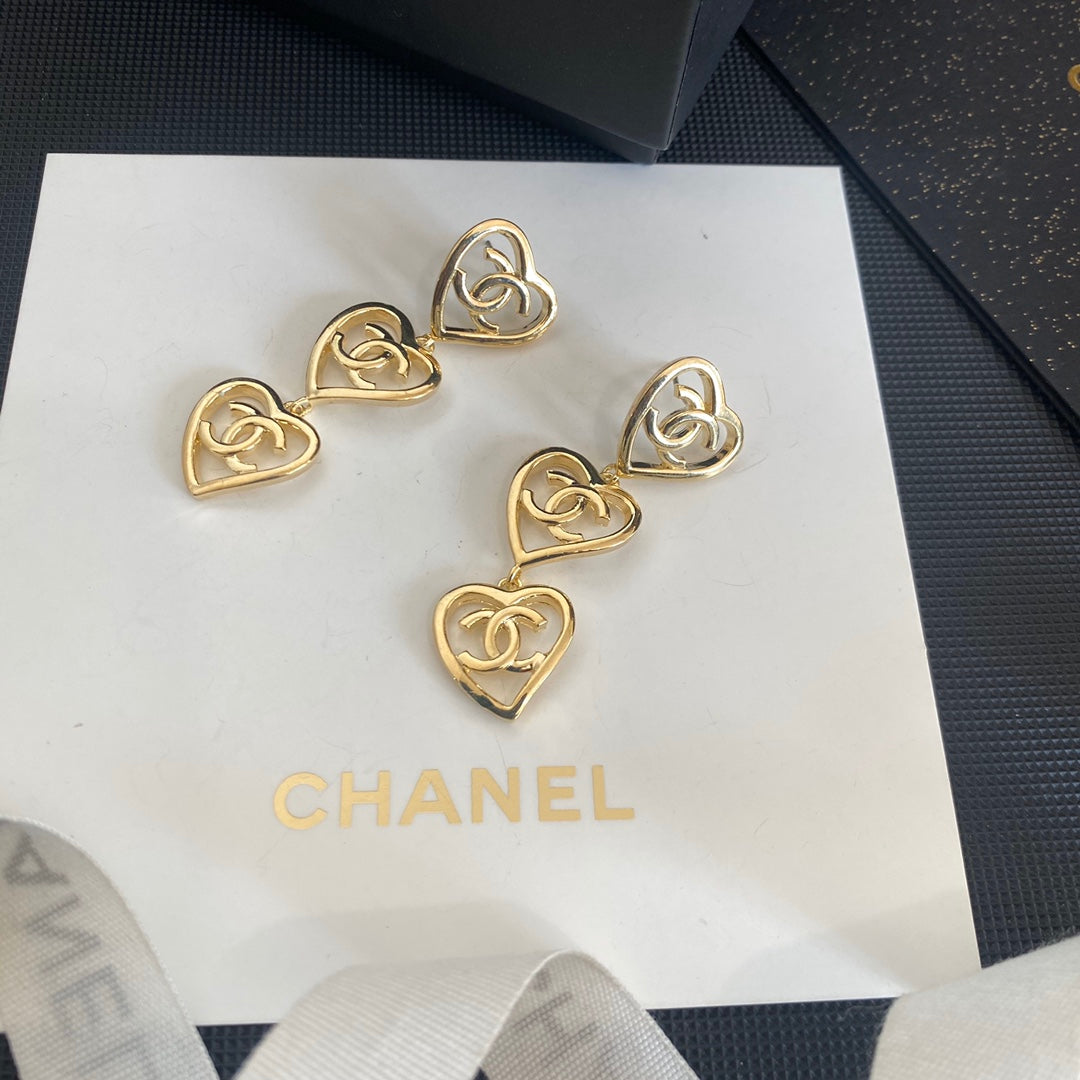 Pendientes de corazón colgantes