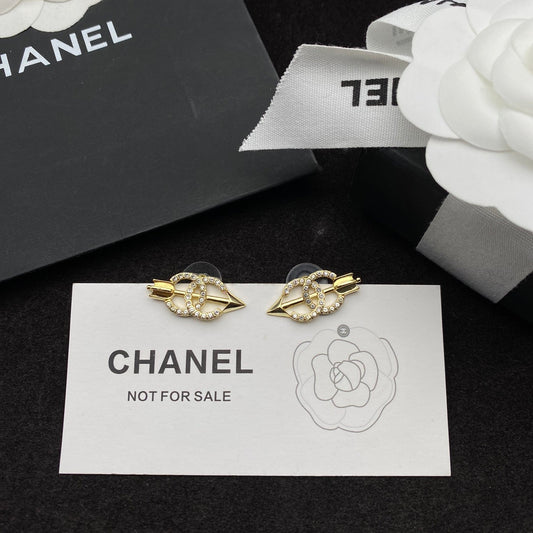 Boucles d'oreilles clous Zircon Flèche de Cupidon