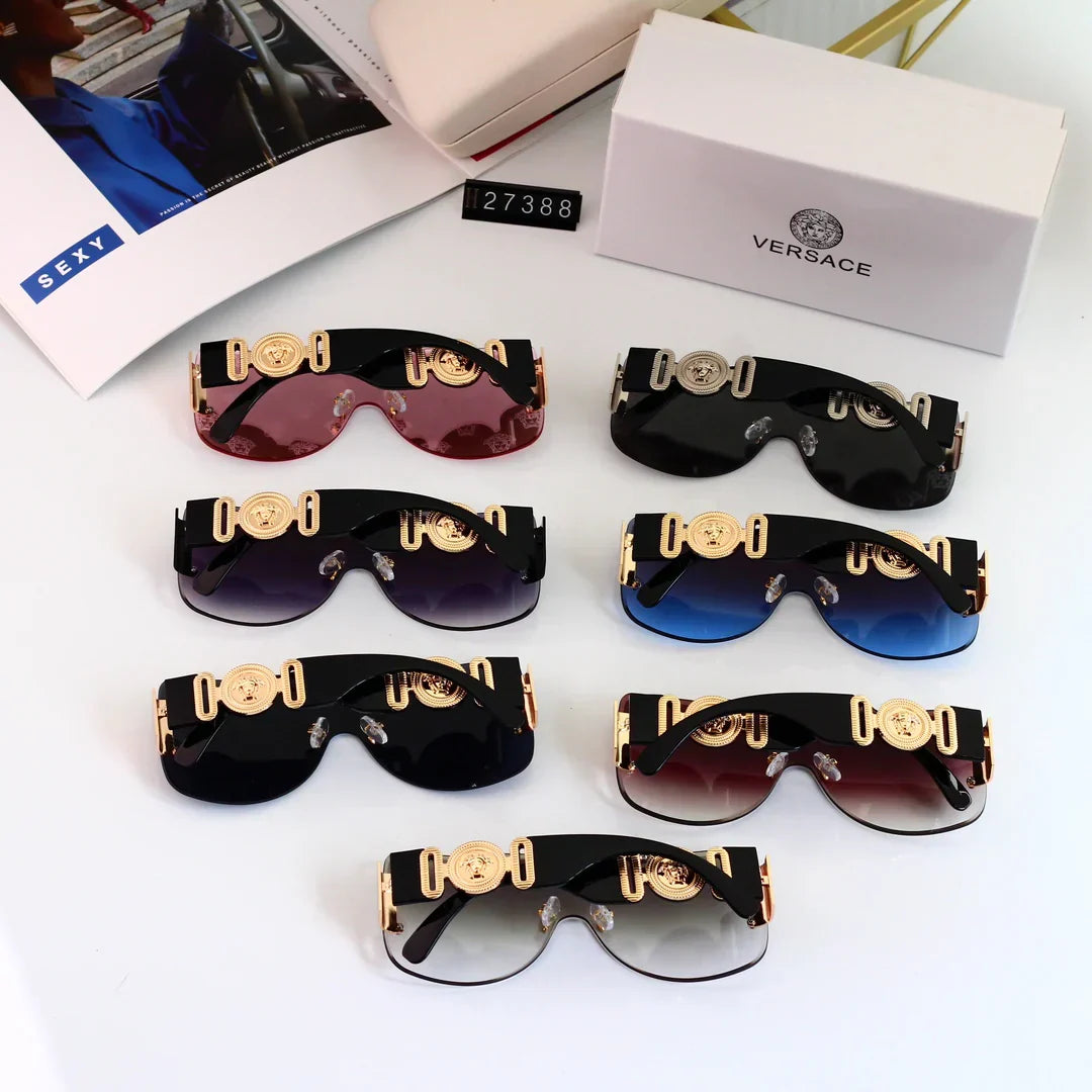 Gafas de sol 27388 de diseño sin montura con lentes de alta definición populares de 7 colores