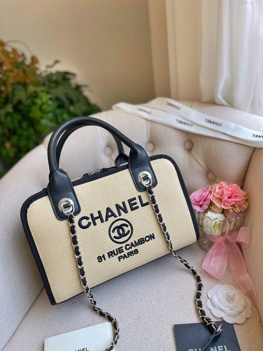 Sac chaîne fourre-tout tissé brodé