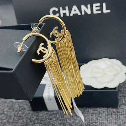 Boucles d'oreilles pendantes demi-cercle à pampilles de qualité supérieure