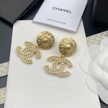Pendientes colgantes de letras de diamante con temperamento