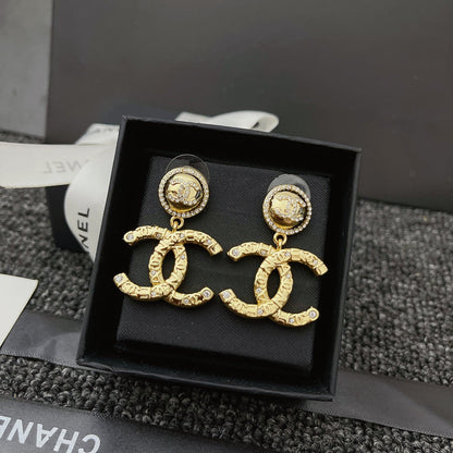 Boucles d'oreilles pendantes en cristal métallique