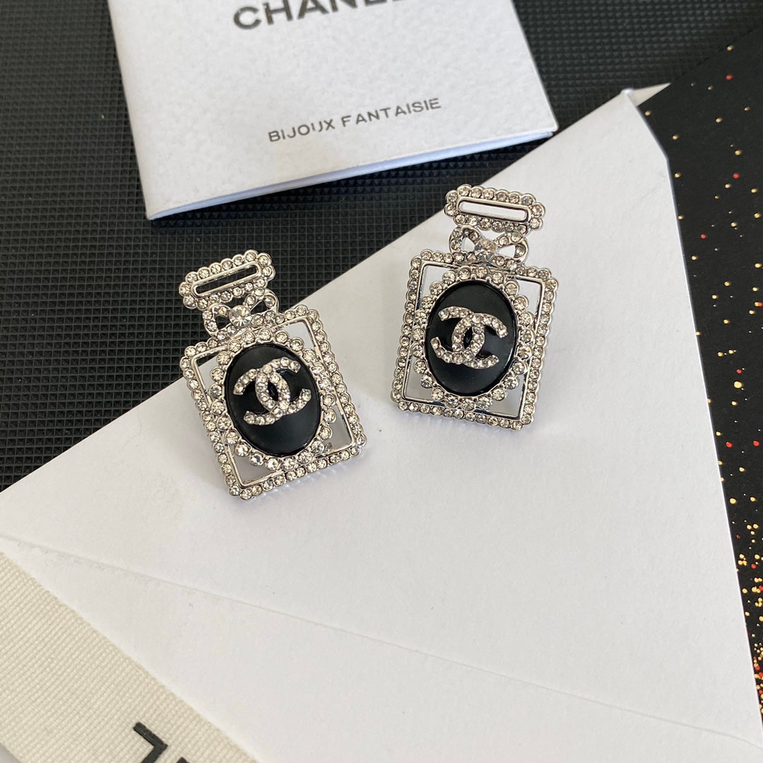 Pendientes Premium de Botella de Perfume con Diamantes