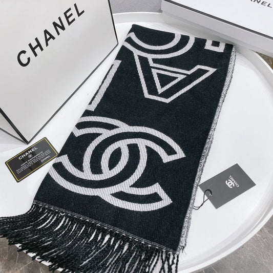 Écharpe/Châle en sergé jacquard à logo Temperament