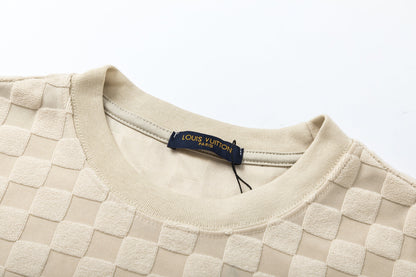 Camiseta de algodón con forro polar a cuadros