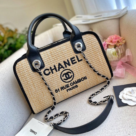 Sac chaîne fourre-tout tissé brodé