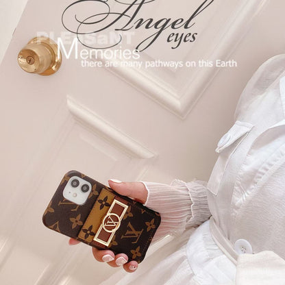 Étui à cartes en cuir Classic Gold Label