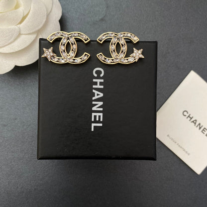 Pendiente clásico de estrella con diamantes de imitación