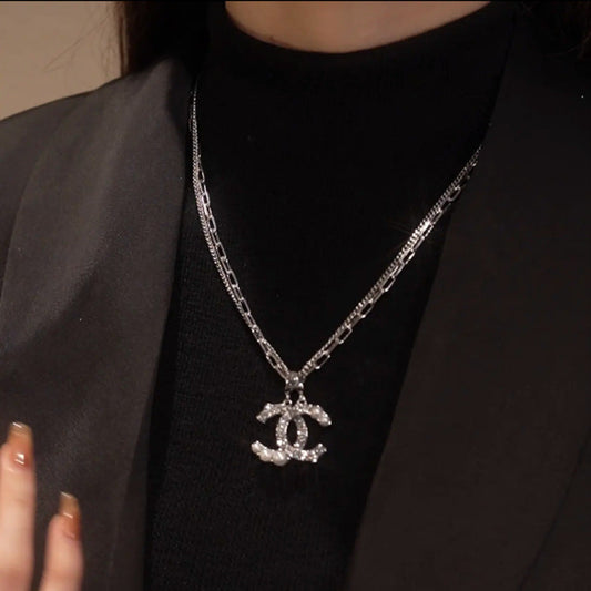 Double Collier Lettre Diamant