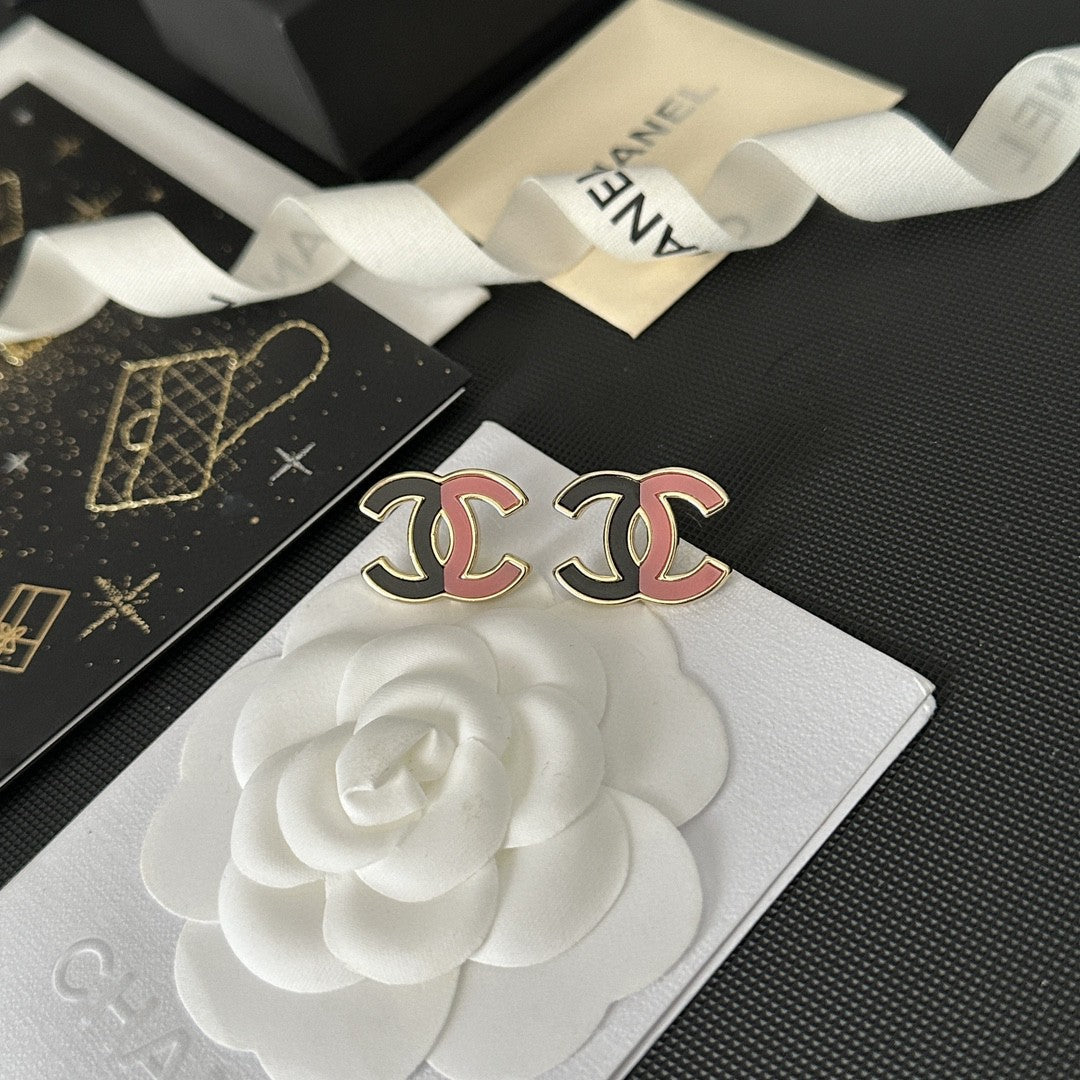 Pendientes de Tachuela con Logo y Panel de Color