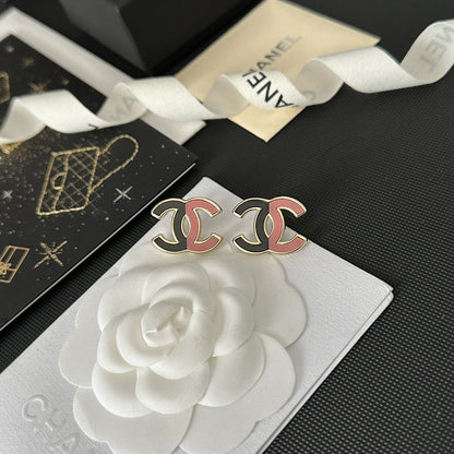 Pendientes de Tachuela con Logo y Panel de Color