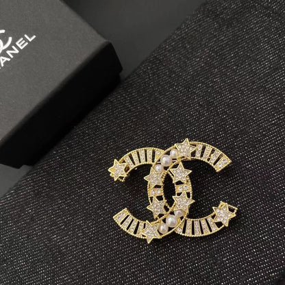 Broche Estrella Perla Diamante
