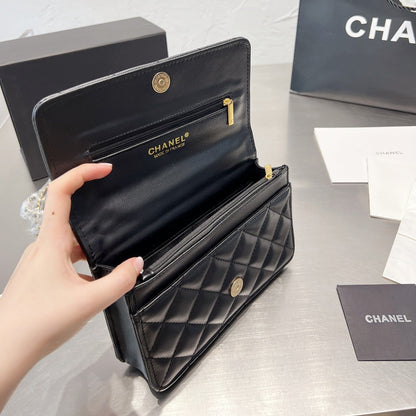 Sac à Bandoulière en Cuir avec Chaîne "Fashion Square"