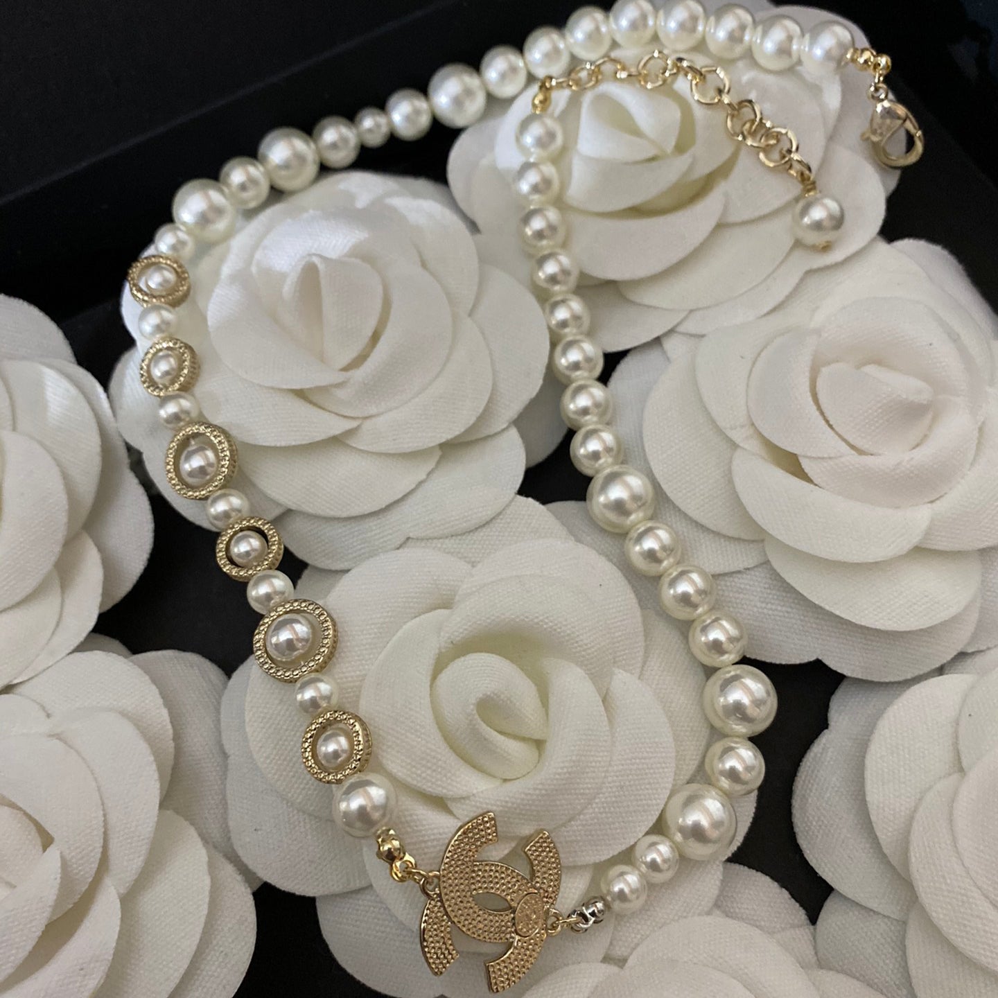 Collar de perlas con colgante de diamante de moda