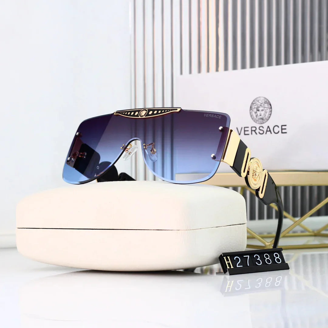Gafas de sol 27388 de diseño sin montura con lentes de alta definición populares de 7 colores