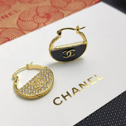 Pendientes de aro de diamante de nueva moda