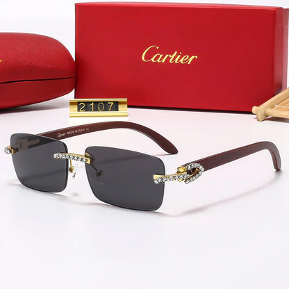 Lunettes de soleil sans monture diamant 6 couleurs 2107