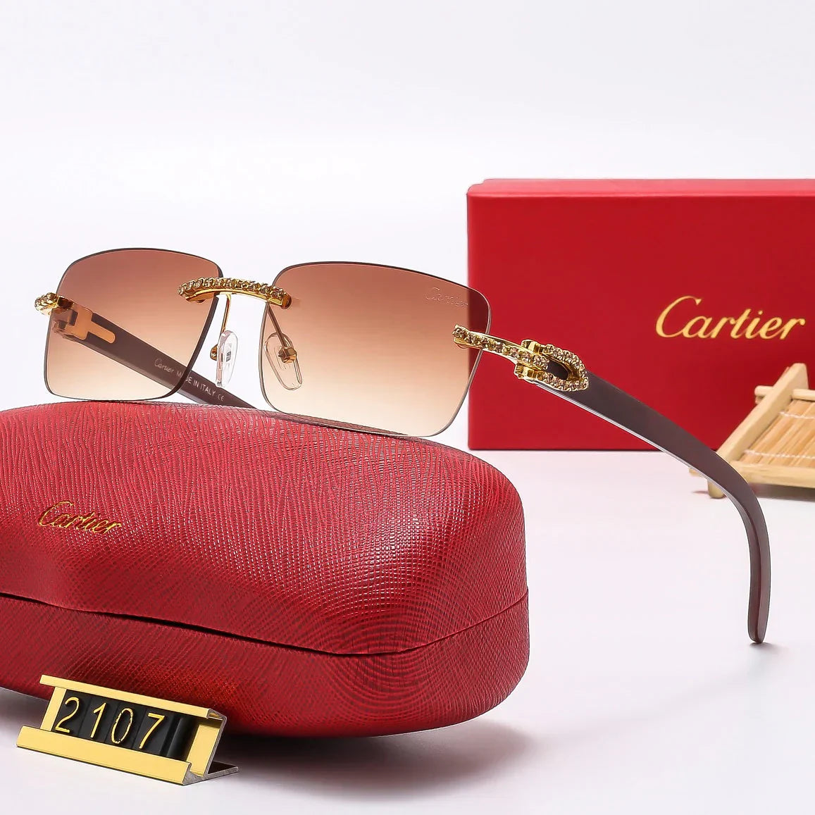 Gafas de sol sin montura Diamond de 6 colores 2107