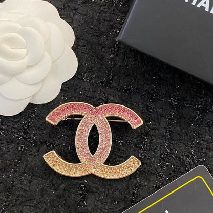 Broche Strass Rose Dégradé