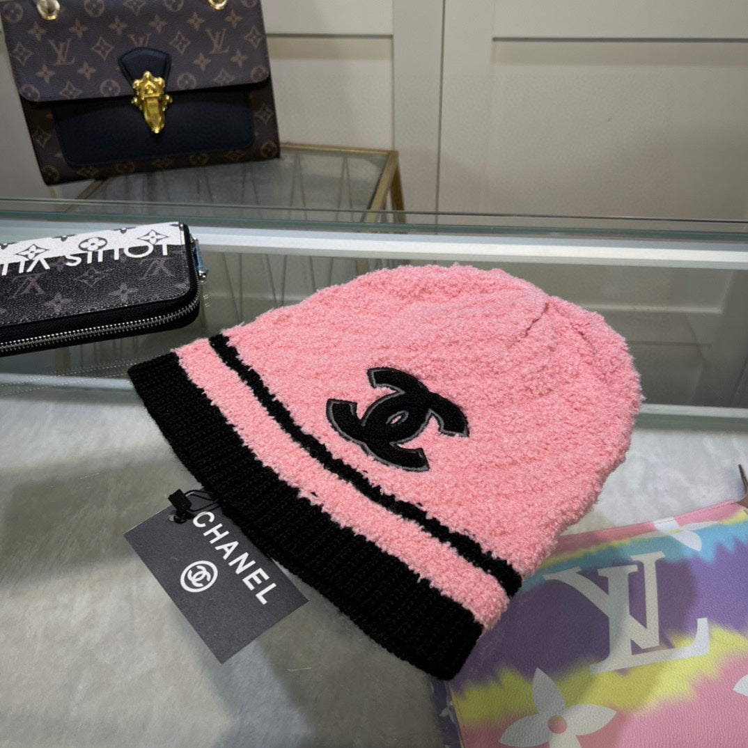 Gorro de punto de vellón coral engrosado