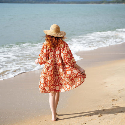 Robe Courte Hawa - Tournesol Rouille