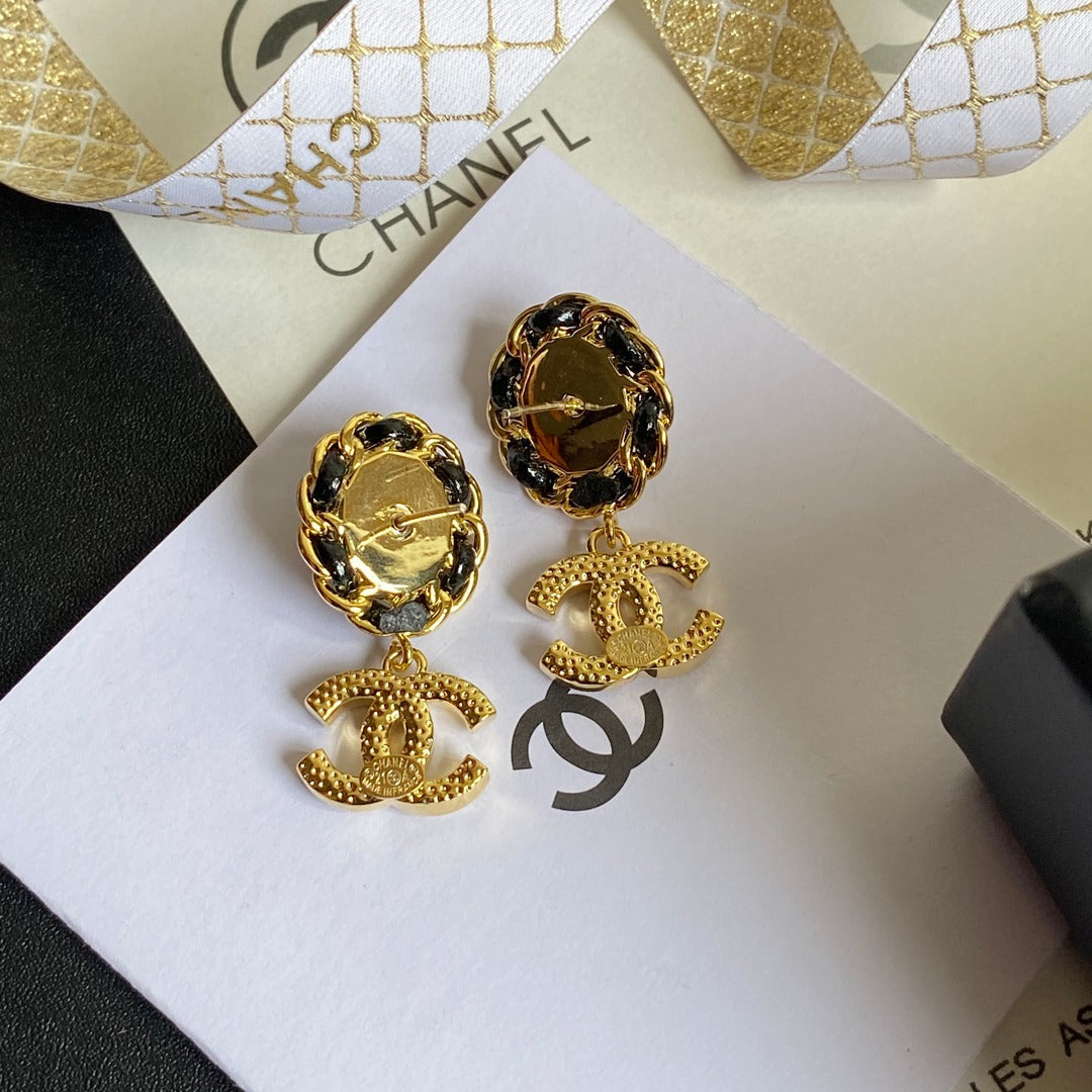 Pendientes Colgantes con Letras de Perlas y Circonitas Vintage