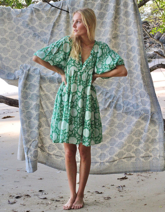 Robe Courte Émeraude Neera - Doublée