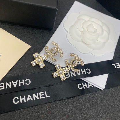 Boucles d'oreilles New Cross Perle Cristal